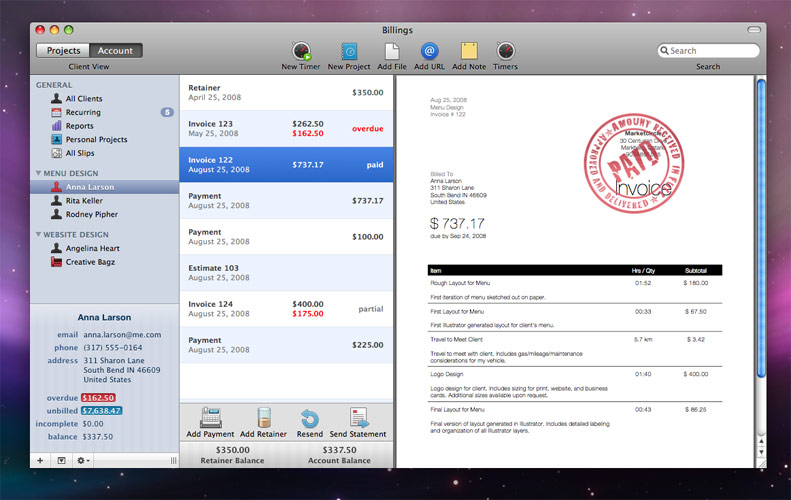 Billings for Mac - photo credit Webdesignerwall